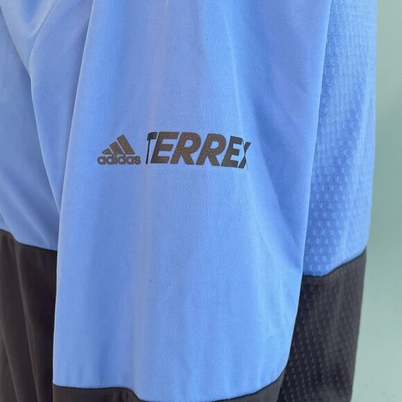 adidas Terrex Outdoor Xperior Jacket Real Blue Carbon Black Full Zip Softshell S - Picture 7 of 14